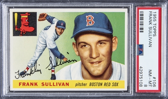 1955 Topps #106 Frank Sullivan - PSA NM-MT 8